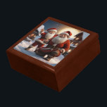Santa and Little Helper Christmas Design Gift Box<br><div class="desc">A new artwork featuring Santa Claus and his mini helper all ready for a snowy Christmas at the North Pole.</div>