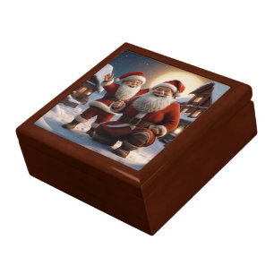 Santa and Little Helper Christmas Design Gift Box