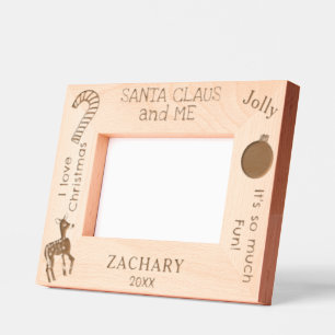 Santa and Me Name Reindeer 6 x 4, 7 x 5 Photo Engraved Frames