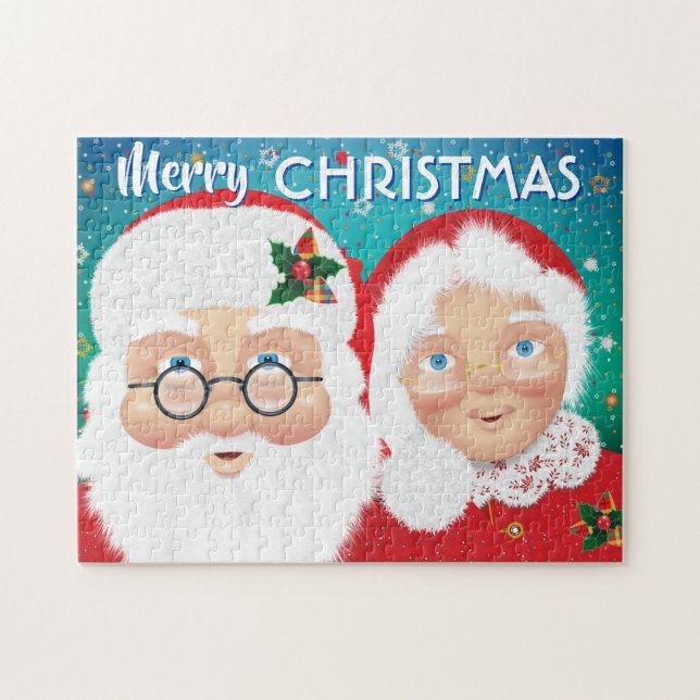 Santa and Mrs Claus Christmas Holiday Jigsaw Puzzle (Horizontal)