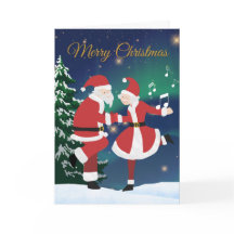 Santa and Mrs. Claus dancing- Fun Card
