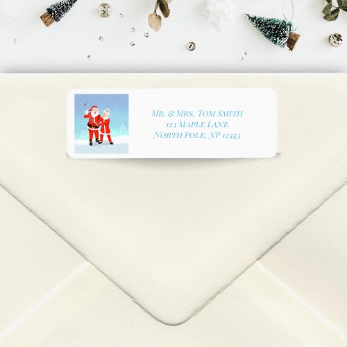 Santa and Mrs Claus Golf Swing Label
