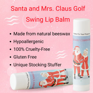 Santa and Mrs. Claus Golf Swing Lip Balm