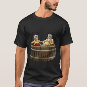 Santa And Mrs Claus In Hot Tub Care Funny Couple C T-Shirt