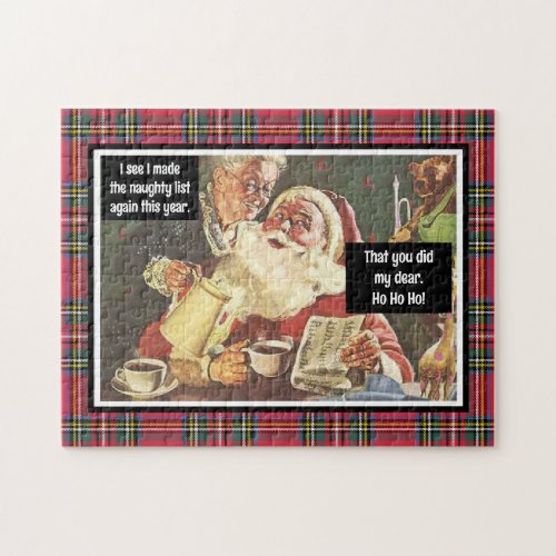 Santa and Mrs Claus Naughty  Nice Vintage Funny Jigsaw Puzzle