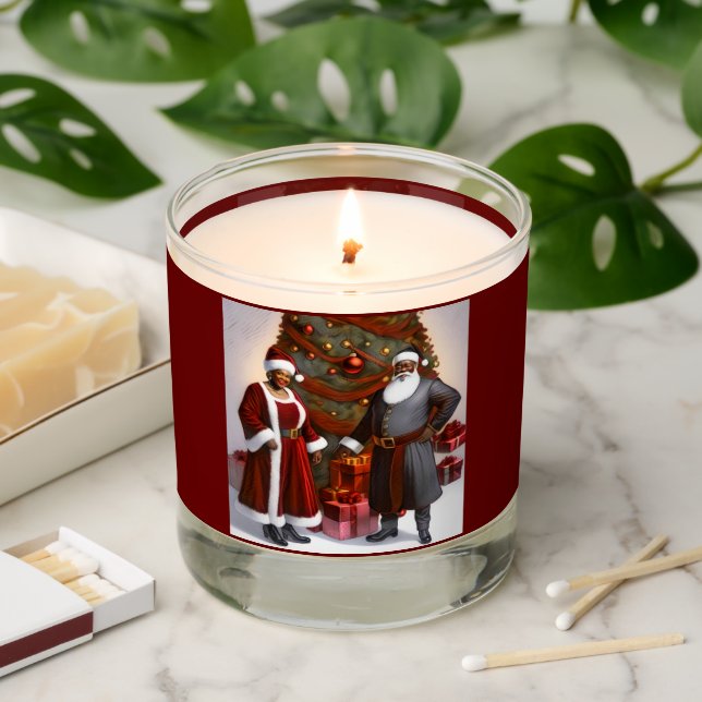 Santa And Mrs. Claus Scented Jar Candle (Lit)