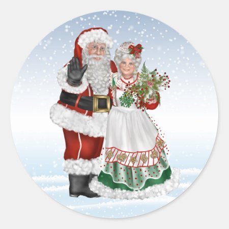 Santa And Mrs. Claus Sticker