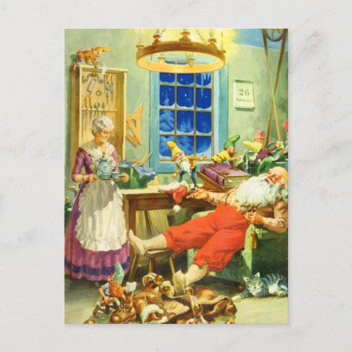 Santa and Mrs Claus the Day after Christmas Holiday Postcard