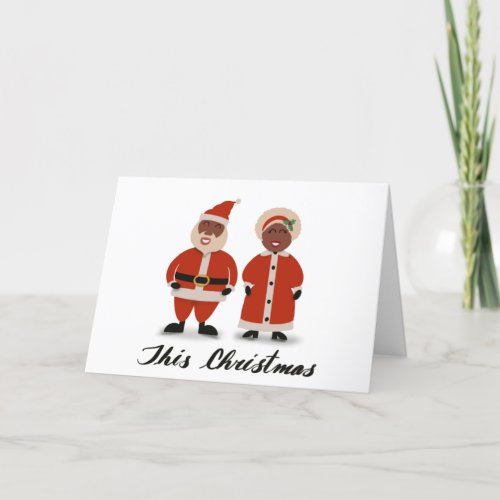 Santa and MsClaus Christmas Card Black Santa