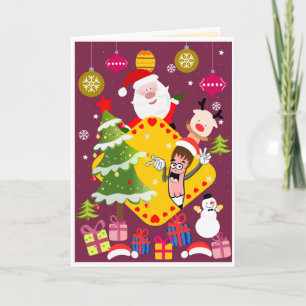 Santa and Presents Holiday Card