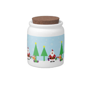 Santa and Reindeer Candy Jar