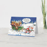 Santa And Reindeer Card at Zazzle