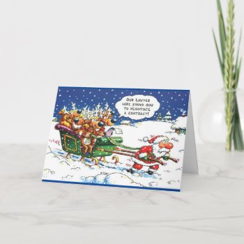 Santa And Reindeer Card by Cards_Galore at Zazzle