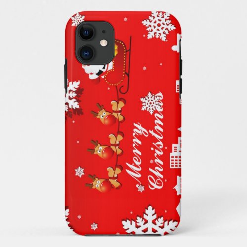 Santa and Reindeer Christmas iPhone 11 Case