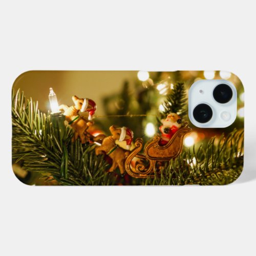 Santa And Reindeer iPhone Case