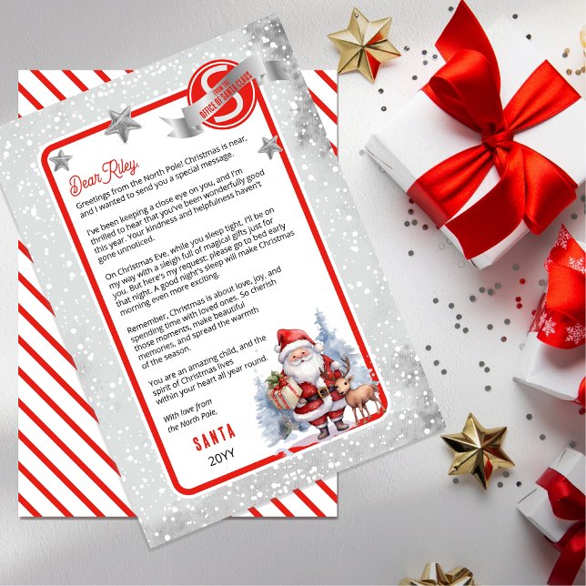 Santa and Reindeer Letter from Santa to Child Invitation (Magical Santa's Letter:  creating joy, enchantment, and cherished memories)