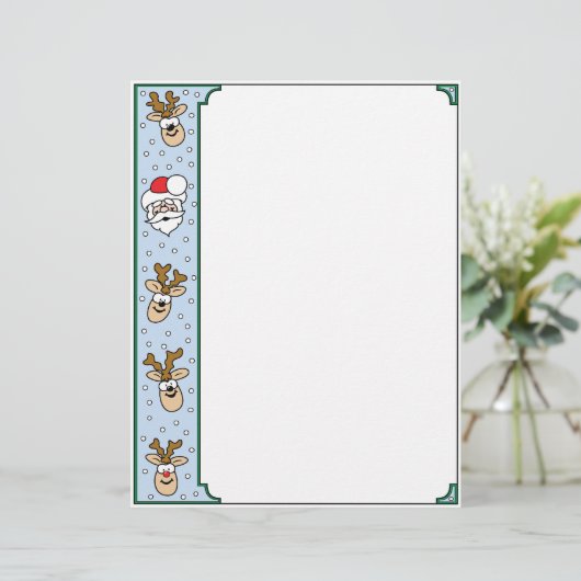 Santa and Reindeer Letterhead (Standing Front)
