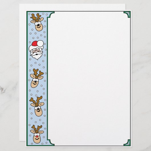 Santa and Reindeer Letterhead (Front/Back)