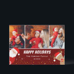 Santa and Reindeer Merry Christmas 3 Photo Holiday Card<br><div class="desc">Santa and Reindeer Merry Christmas 3 Photo Holiday Card</div>