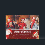 Santa and Reindeer Merry Christmas 3 Photo Holiday Card<br><div class="desc">Santa and Reindeer Merry Christmas 3 Photo Holiday Card</div>