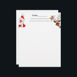 Santa and Reindeer Merry Christmass Happy Cartoon Letterhead<br><div class="desc">"Ho Ho Ho! Christmas is here! Merry Christma to everyone!" Happy and Cute Santa with thumb up,  celebrating Christmas with his Buddy,  the Funny Reindeer - Cartoon Characters. Design under exclusive © BluedarkArt.</div>