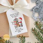 Santa and Reindeer Personalized Kids Christmas Gift Tags<br><div class="desc">Personalized kids christmas gift tags with Santa and Reindeer illustration. The wording is fully editable and is lettered in whimsical typography. It currently reads "wrapped by elves and delivered by reindeer .. for [kids name] with love from Santa" and you can keep or edit this as you wish. A cute...</div>