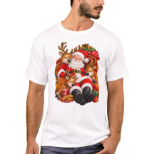 Santa and Reindeer Resting After Christmas Ever