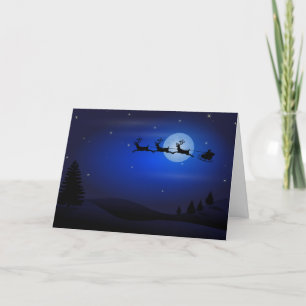 SANTA AND REINDEER SILHOUETTE HOLIDAY CARD