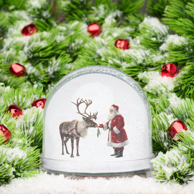Santa And Reindeer Snow Globe (Christmas)