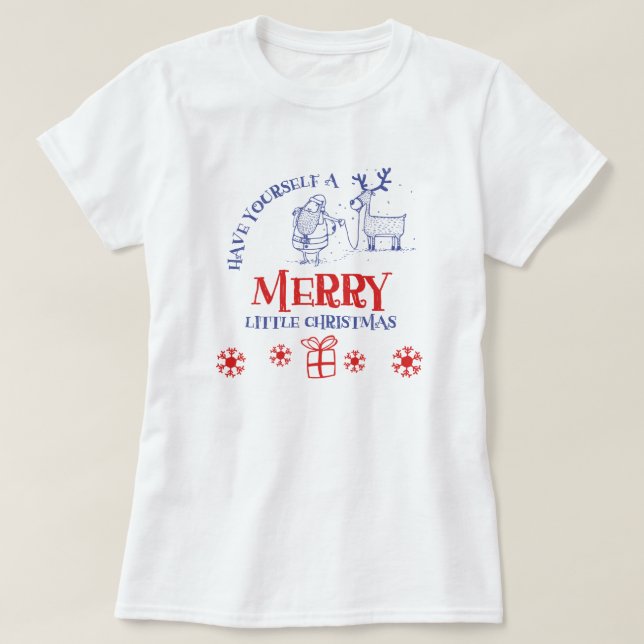 Santa and Reindeer T-Shirt (Design Front)