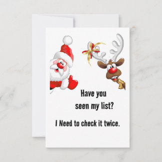 Santa and reindeer thank you card