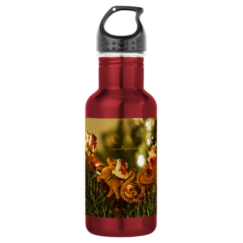 Santa And Reindeer Water Bottle
