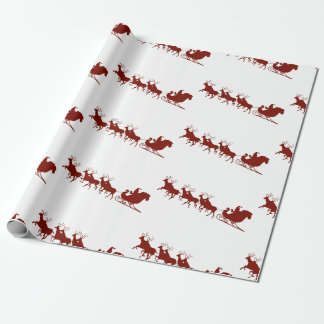 Santa and reindeer wrapping paper