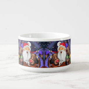 Santa and Reindeers Funny Christmas Bowl