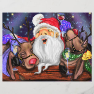 Santa and Reindeers Funny Christmas Letterhead
