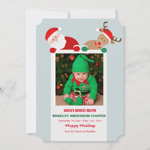 Santa and Rudolf Holiday Photo Card