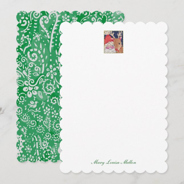 Santa and Rudolf Personalized Notes Invitation (Front/Back)