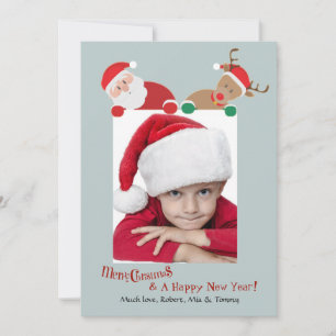 Santa and Rudolph Holiday Photo Card