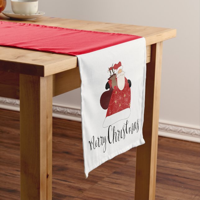 Santa and Rudolph Long Table Runner (In Situ)