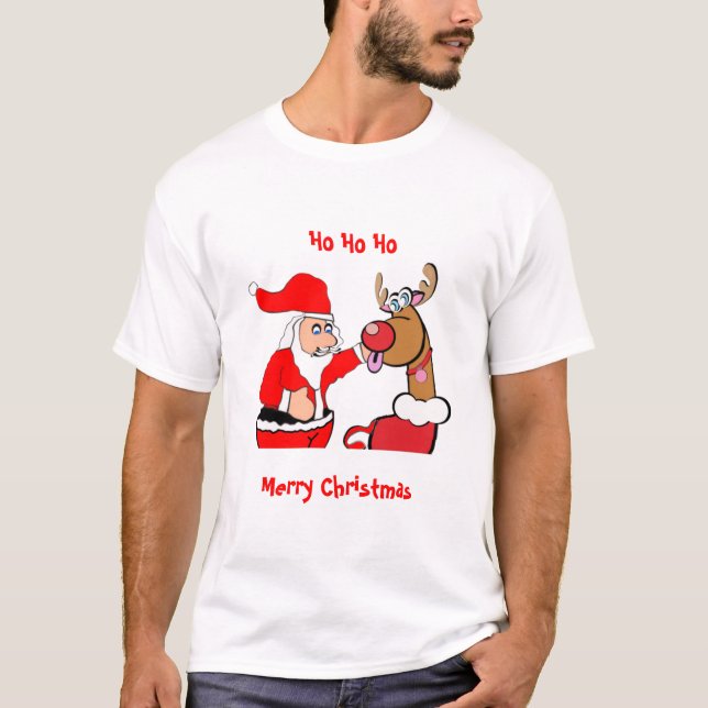 Santa and Rudolph T-Shirt (Front)