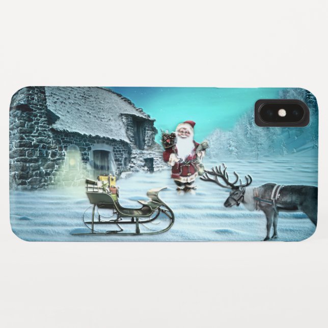 Santa and Rudolph with Sled Case-Mate iPhone Case (Back (Horizontal))