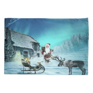 Santa and Rudolph with Sled Pillow Case