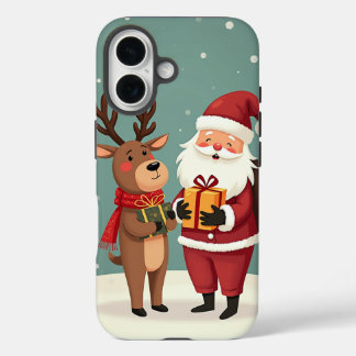 Santa and Rudolph's Gift Exchange iPhone 16 Case