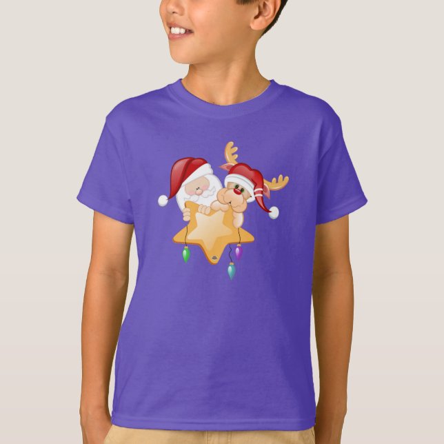 Santa and Rudy Star T-Shirt (Front)