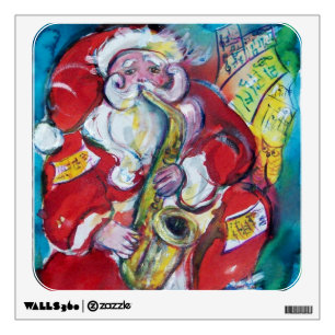 SANTA AND SAX, CHRISTMAS PARTY WALL STICKER