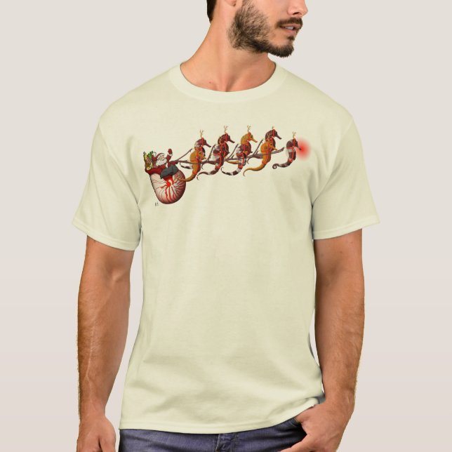 Santa and Seahorse Sleigh T-shirt (Front)