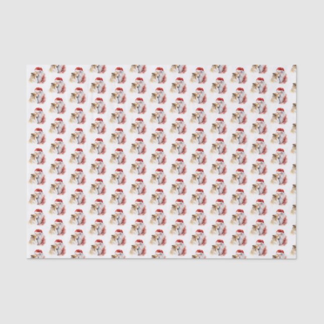 Santa and Sheltie Tissue Paper (Front)