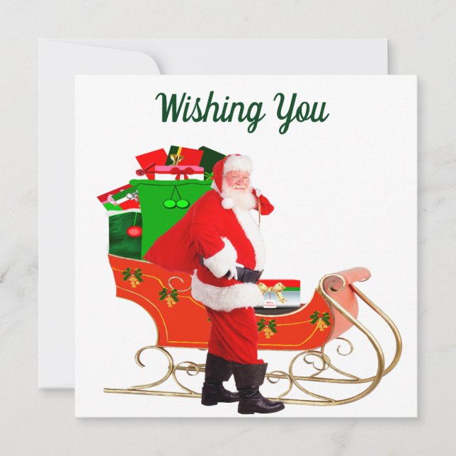Santa And Sleigh Card (Front)