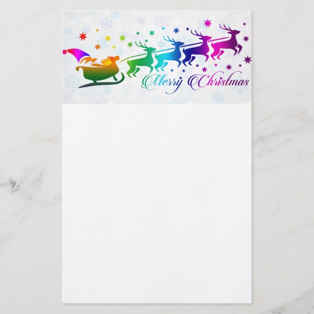 Santa and Sleigh Stationery (Front)