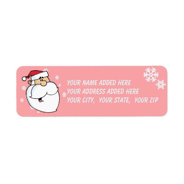 Santa and Snowflakes Return Address Labels (Front)